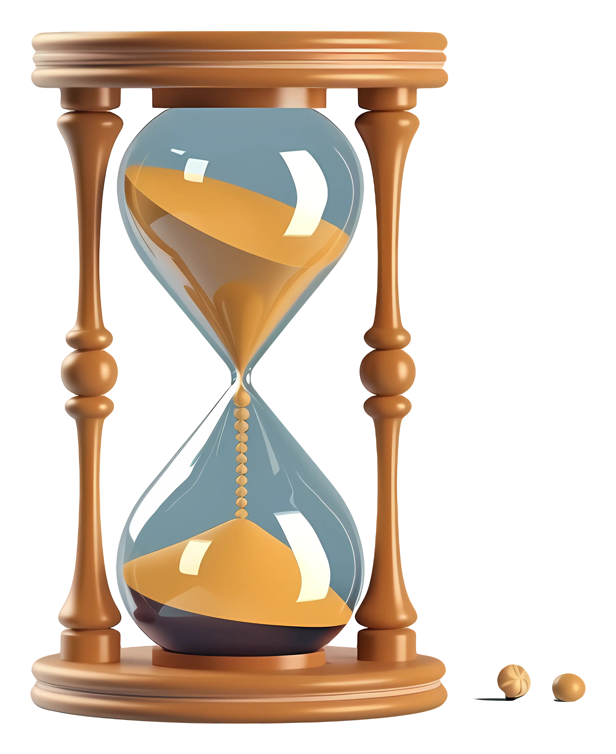 Wooden Hourglass with Sand Illustration