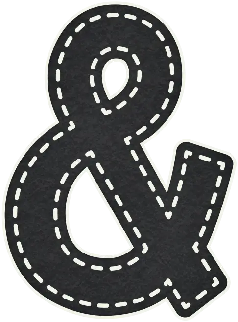Black Ampersand with Stitched Outline