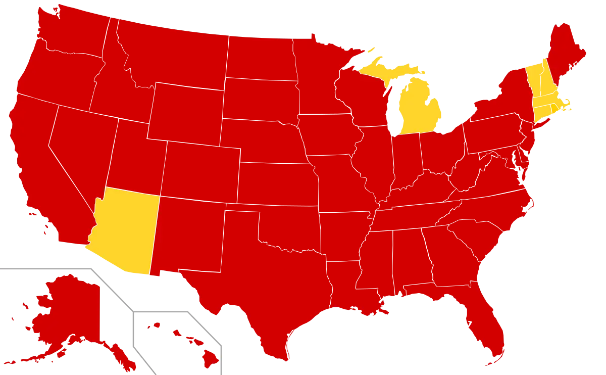 Red and Yellow USA Map Visualization