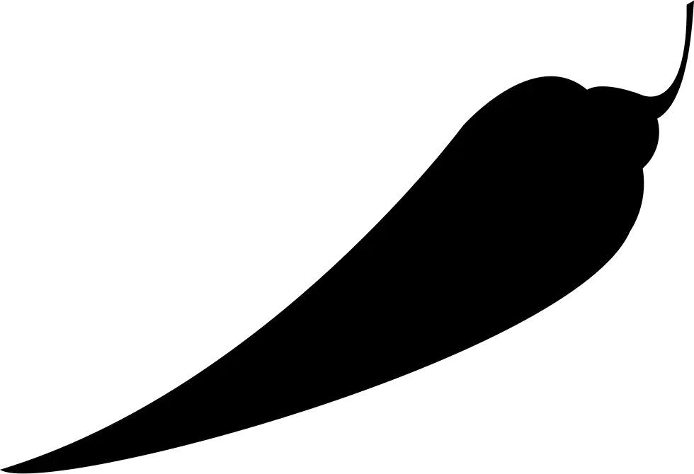 Black Silhouette of Chili Pepper