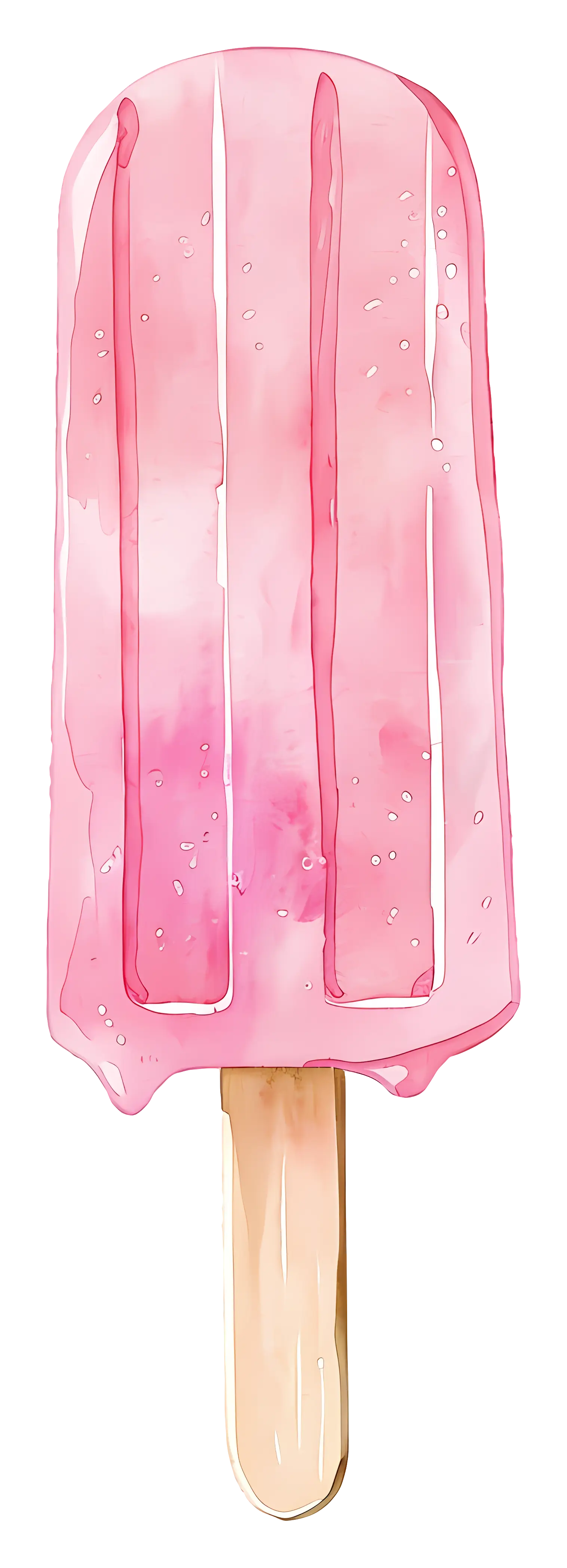 Pink Popsicle Watercolor Illustration