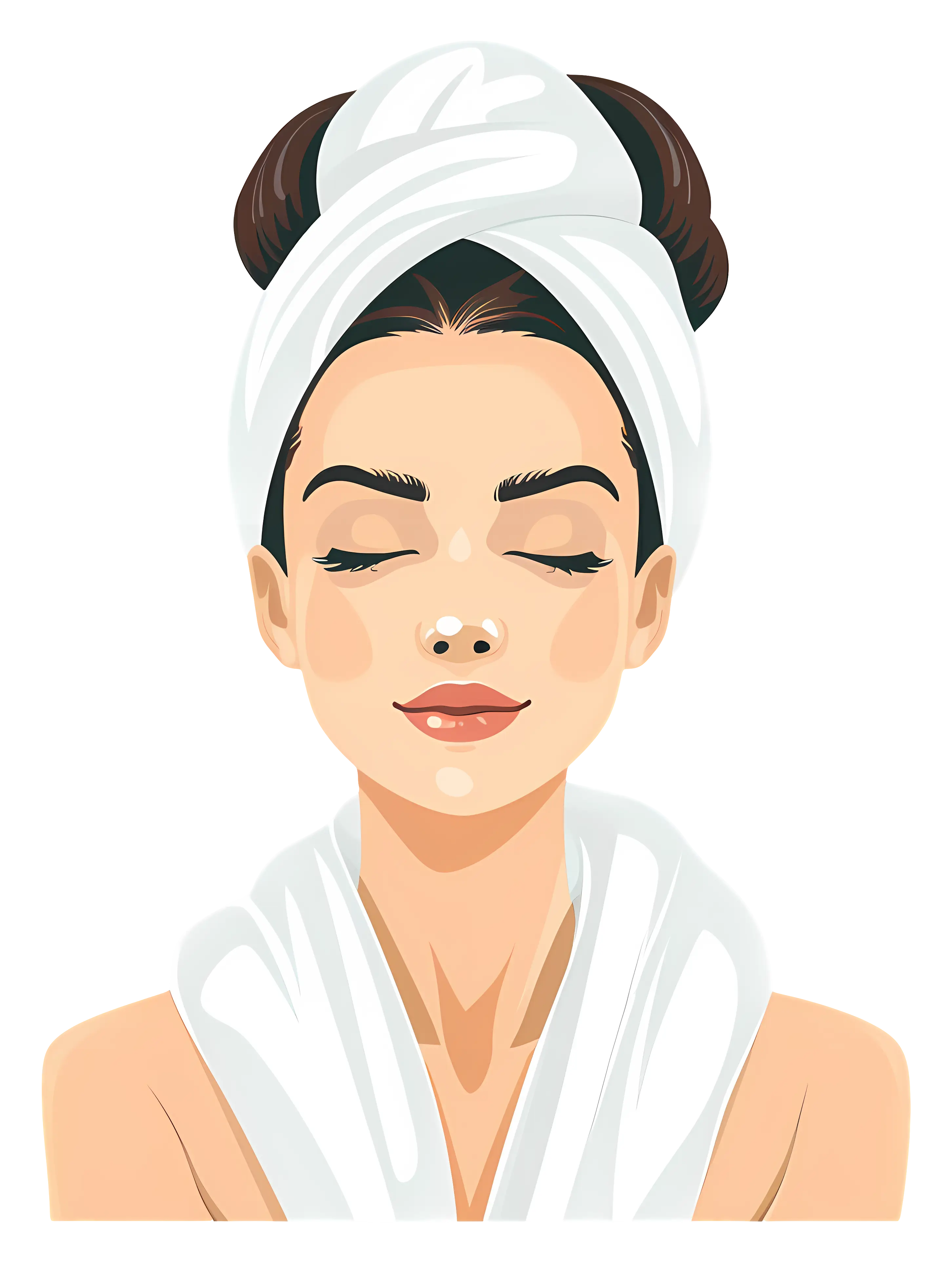 Woman with Towel and Closed Eyes