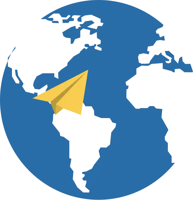 Paper Airplane on Globe