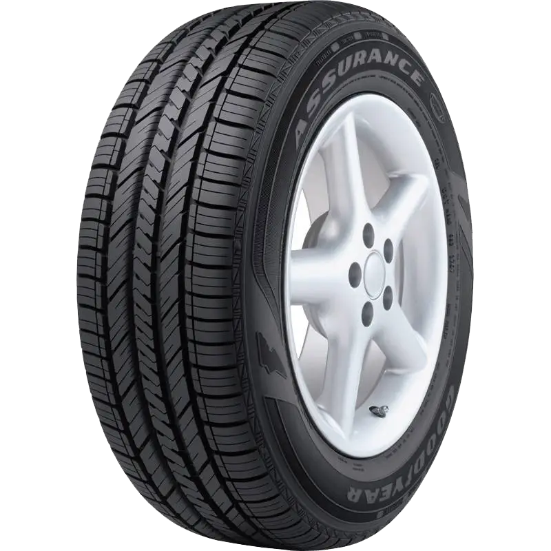 Car Tire and Wheel with Detailed Tread Design