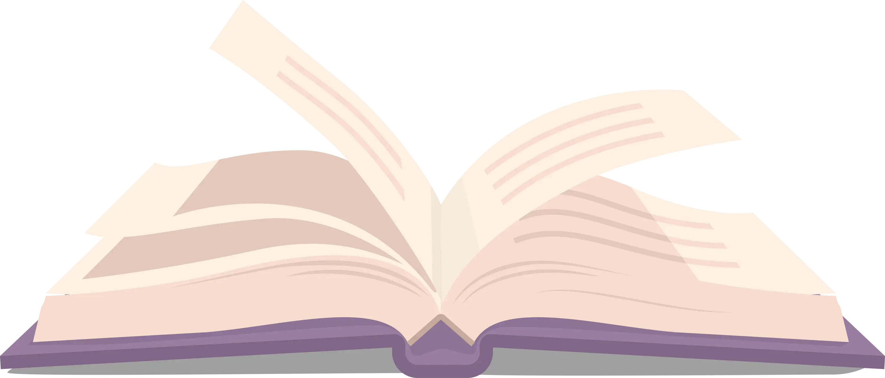 Open Book with Turning Pages Illustration