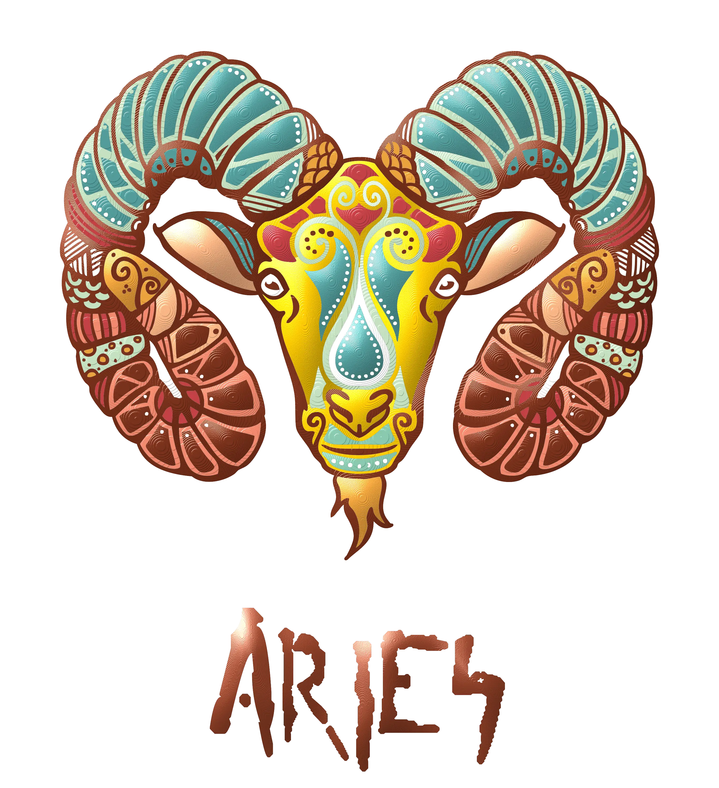 Colorful Aries Zodiac Sign Illustration