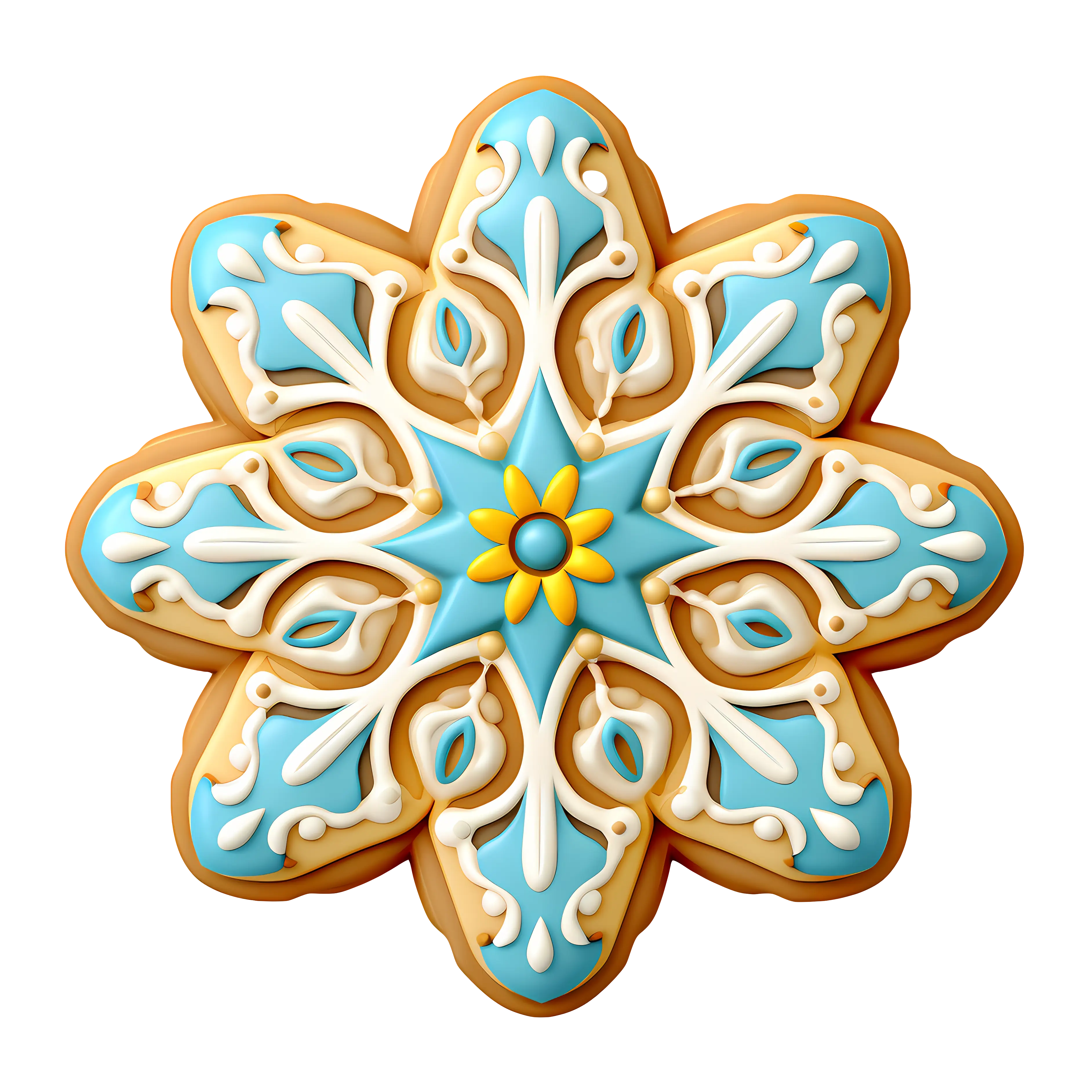 Decorative Snowflake Iced Cookie