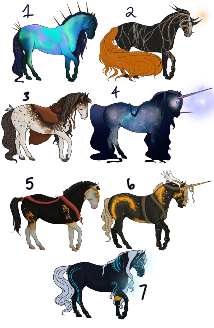 Illustration of Fantasy Horses