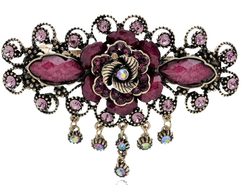 Beautiful Purple Brooch with Gemstones