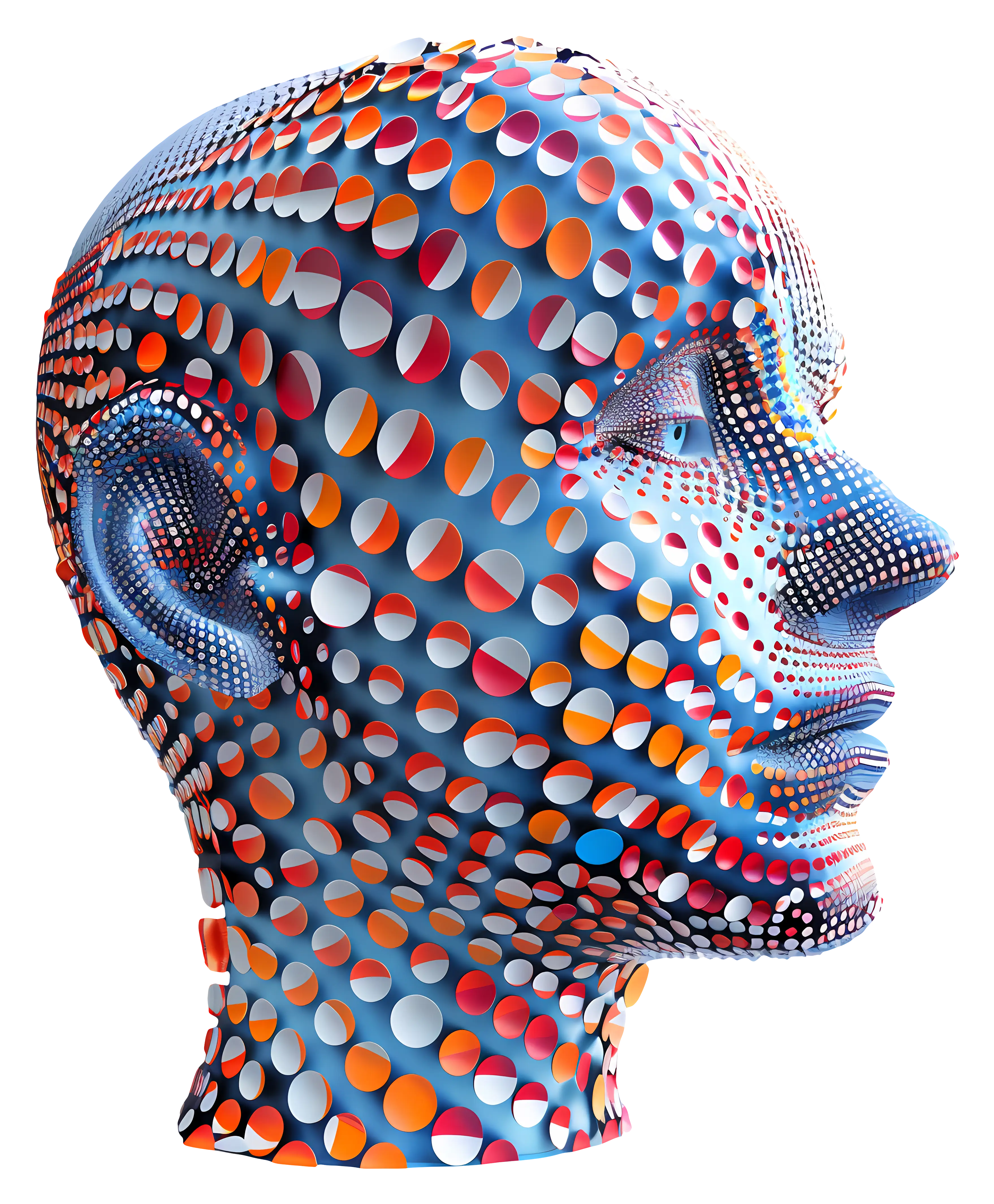 Colorful Abstract Head with Dots