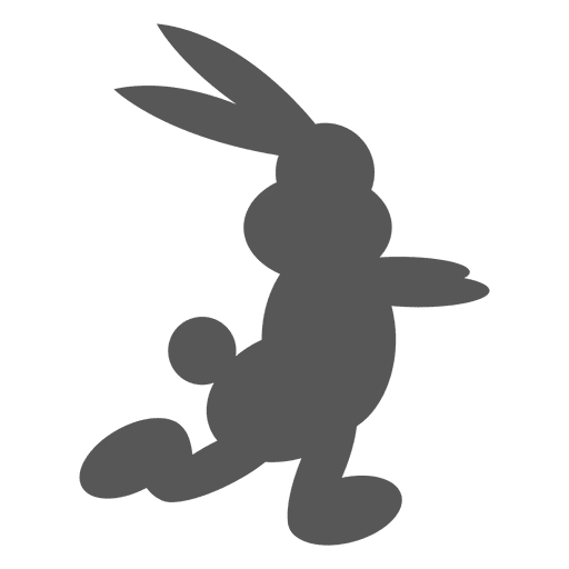 Cute Bunny Silhouette in Gray