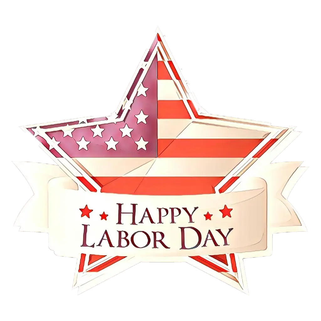 Labor Day Star Design with American Flag