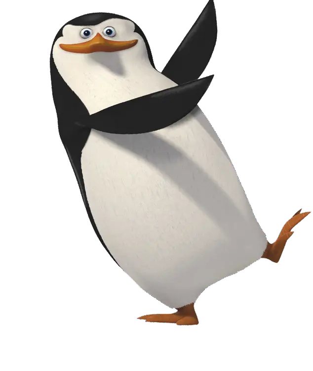 Cartoon Penguin on Transparent Background