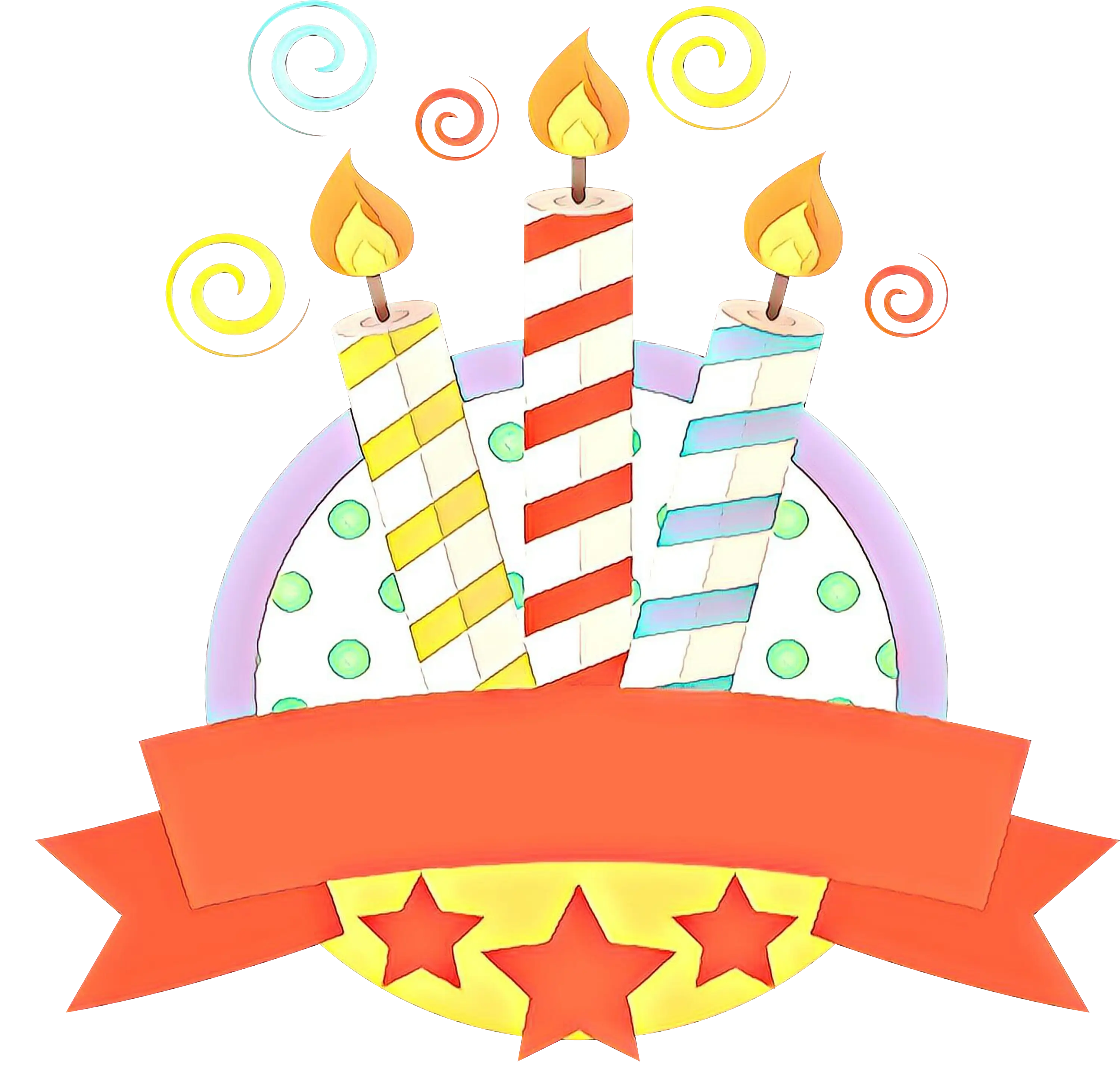 Colorful Birthday Candles on Cake