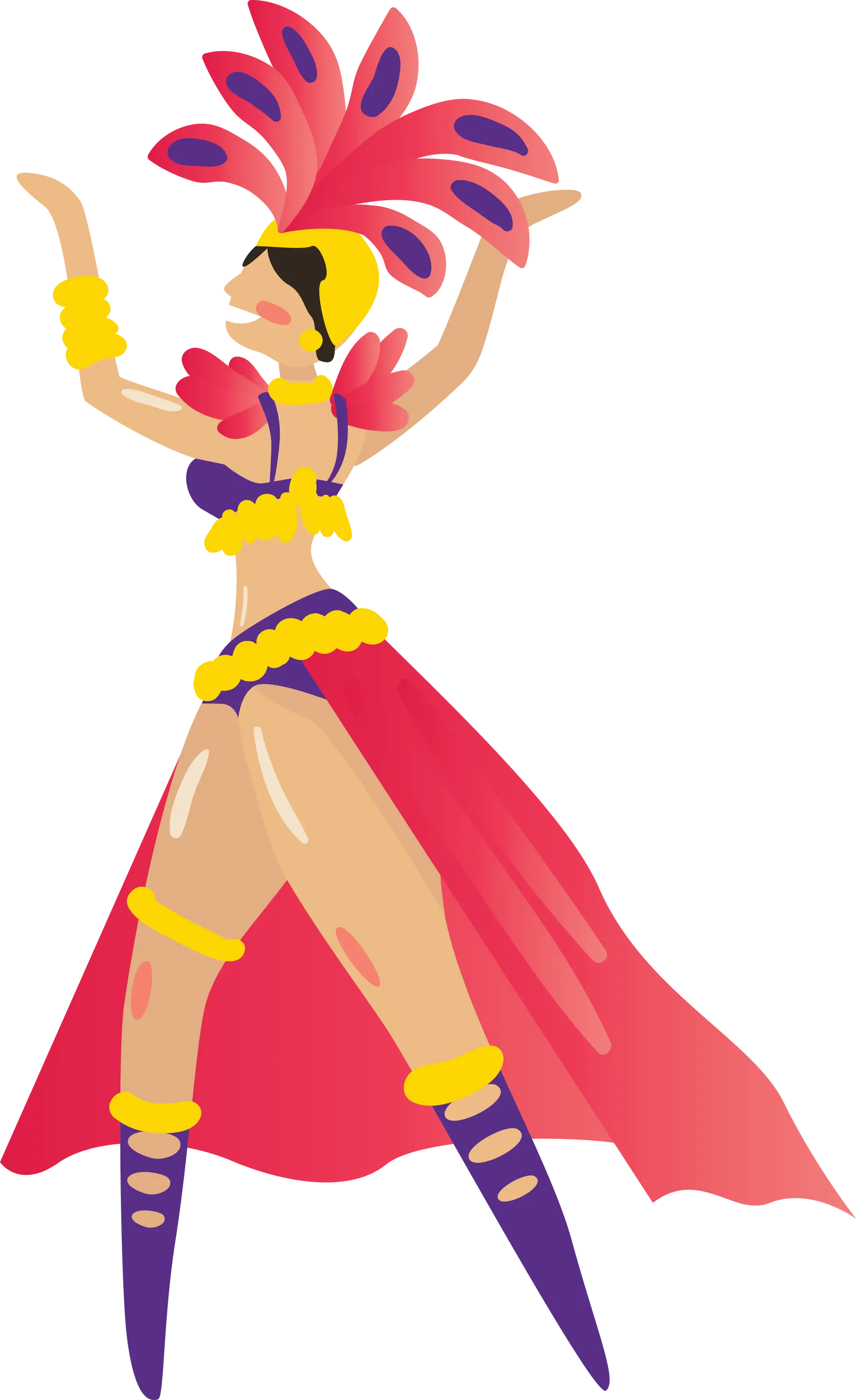 Red Carnival Dancer Illustration