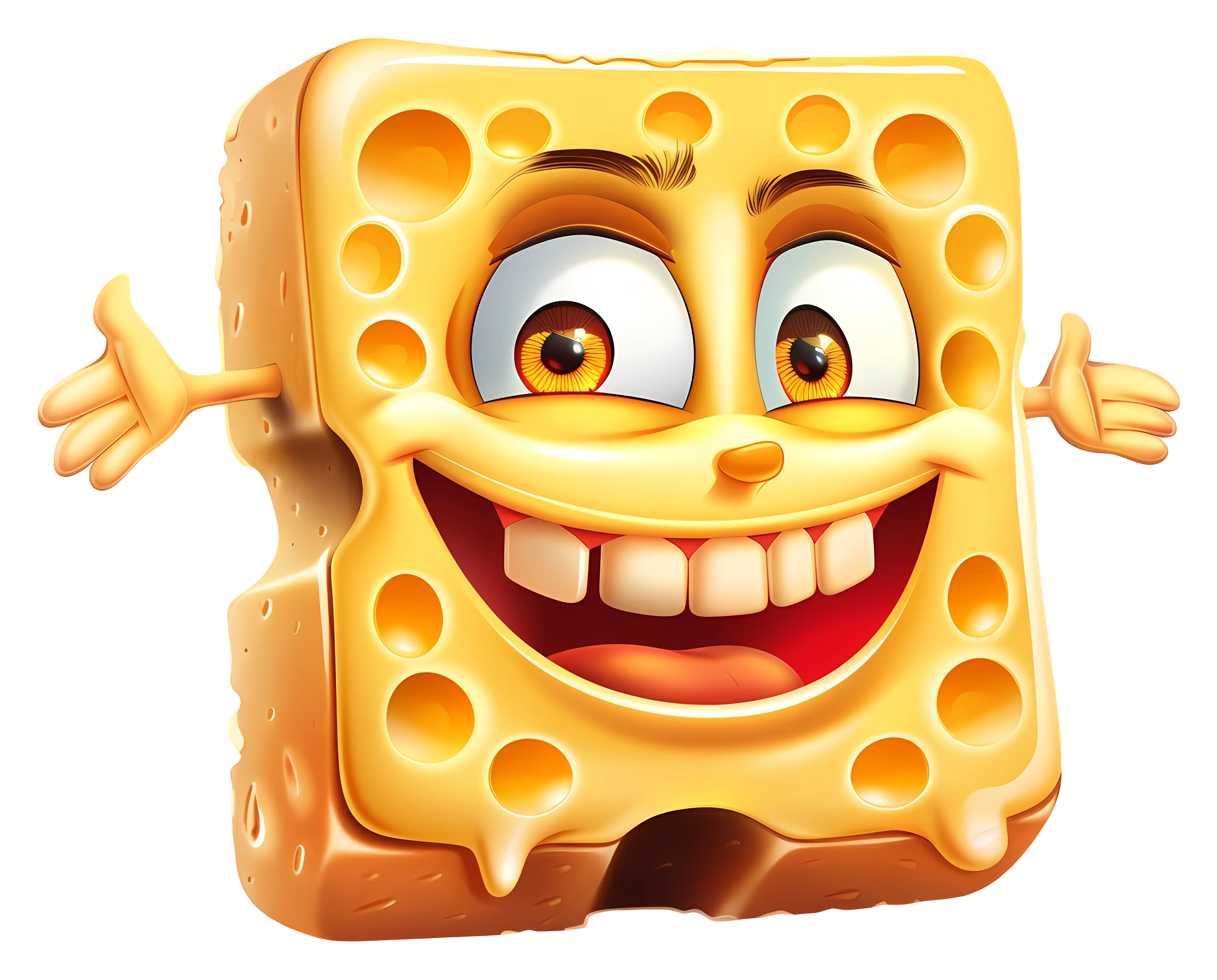 Smiling Cheese Character