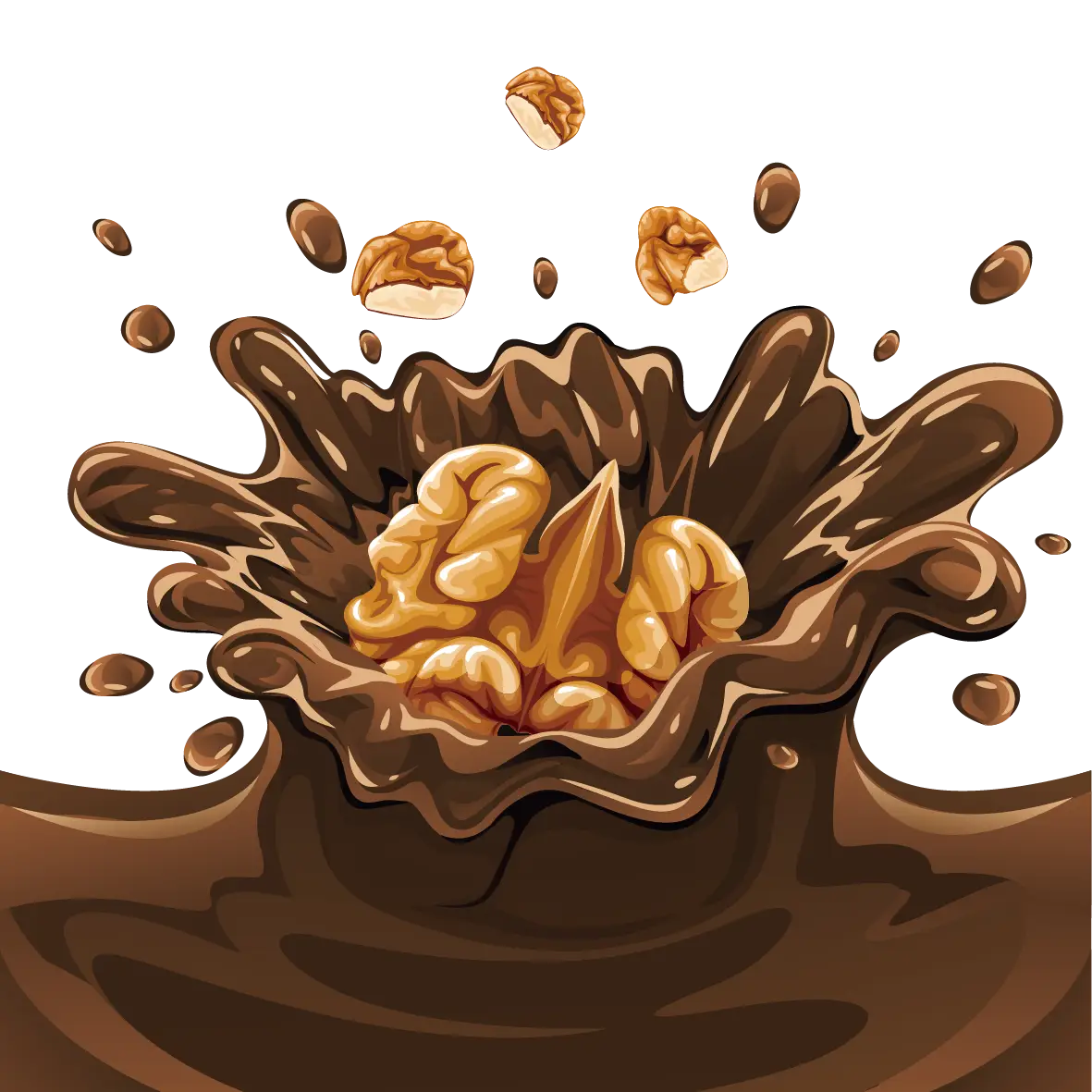 Walnuts in Chocolate Splash