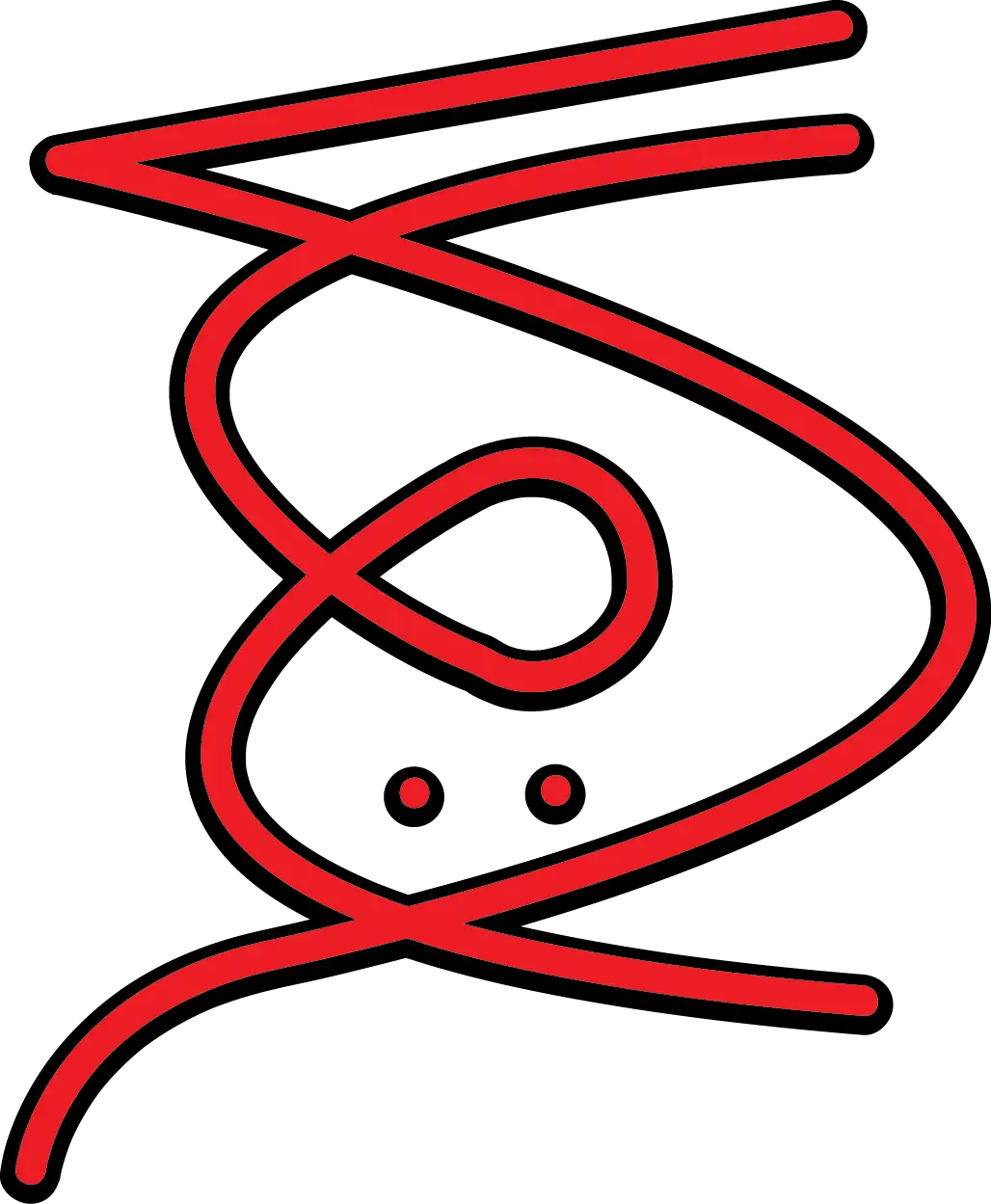 Abstract Red Line Art Design in Minimalist Style