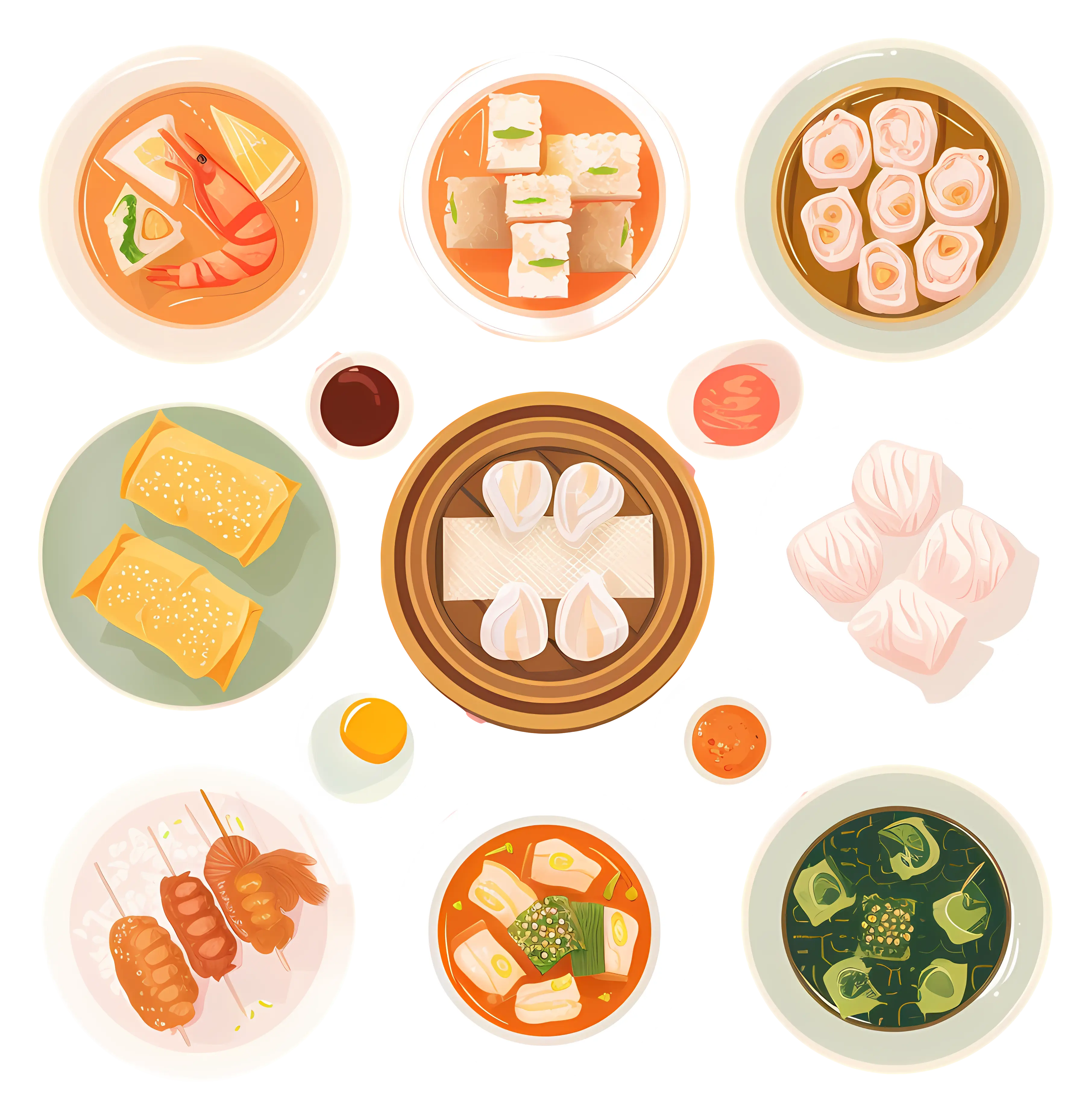 Assorted Chinese Dim Sum Dishes