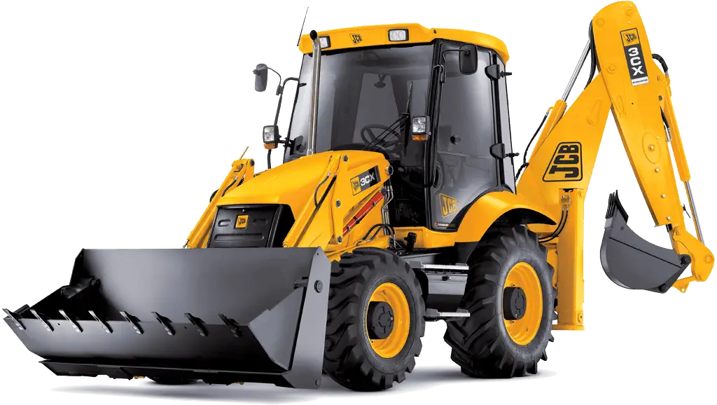 Yellow Construction Backhoe Loader
