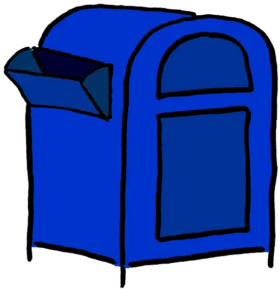 Blue Postal Mailbox