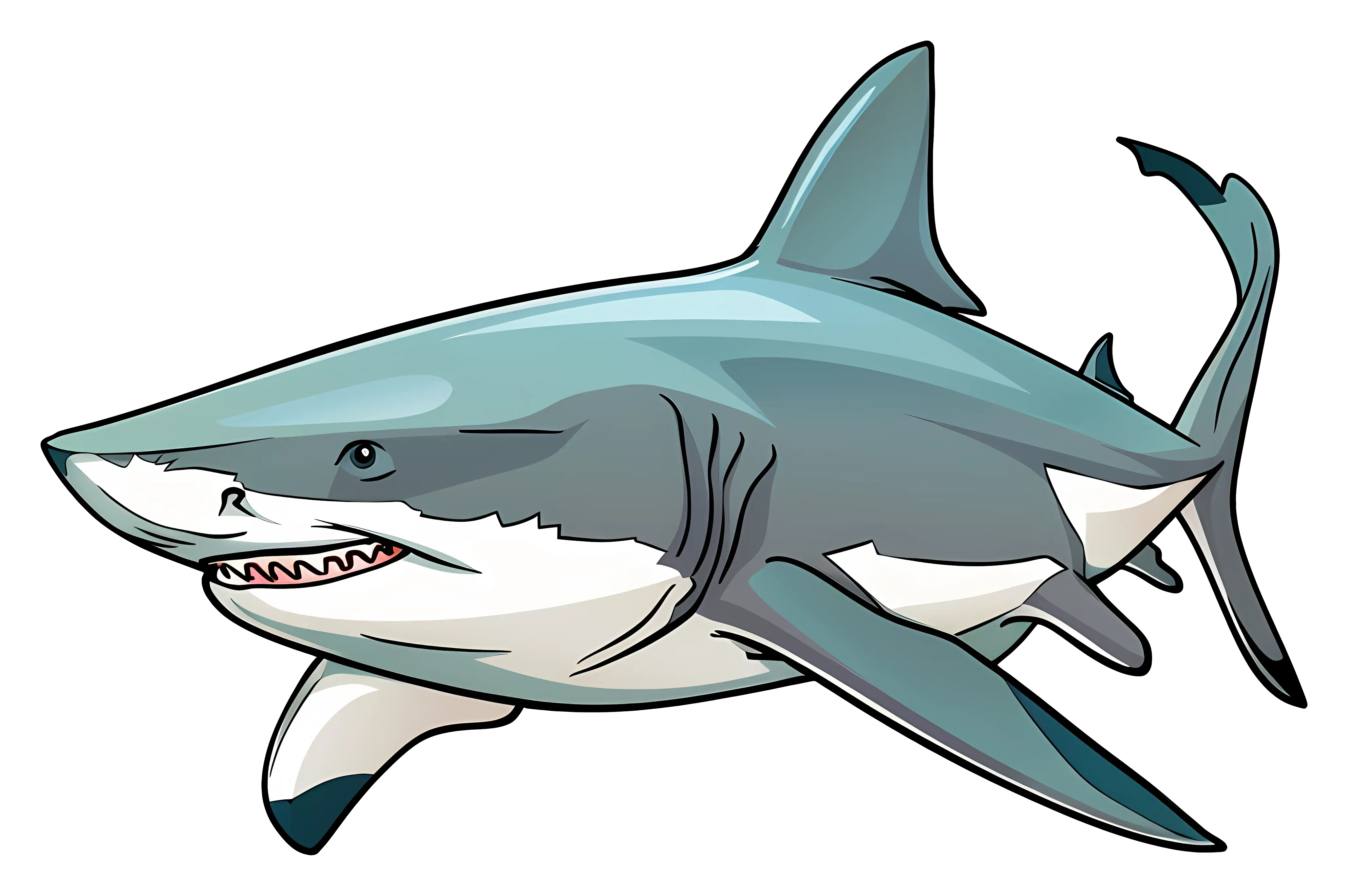 Cartoon Shark Illustration in a Fun Style