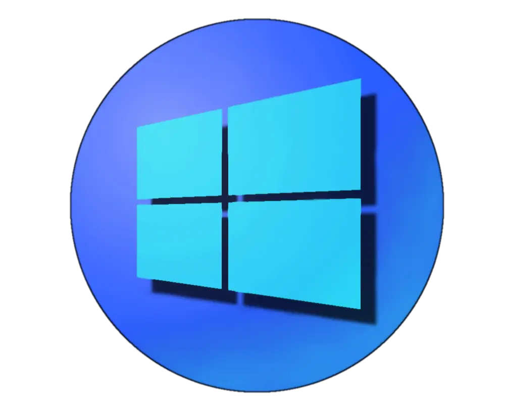 Blue Windows Logo in Circular Design