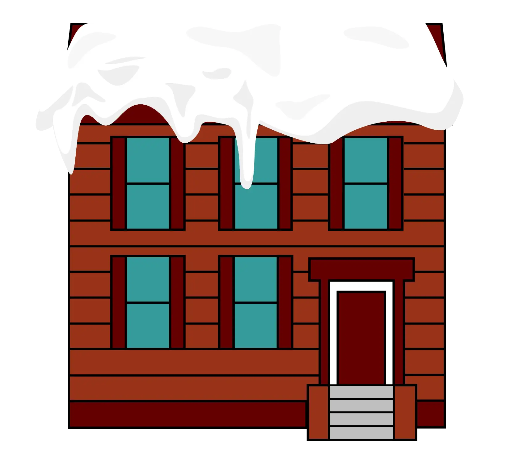 Snow-Covered House Illustration for Winter Holidays