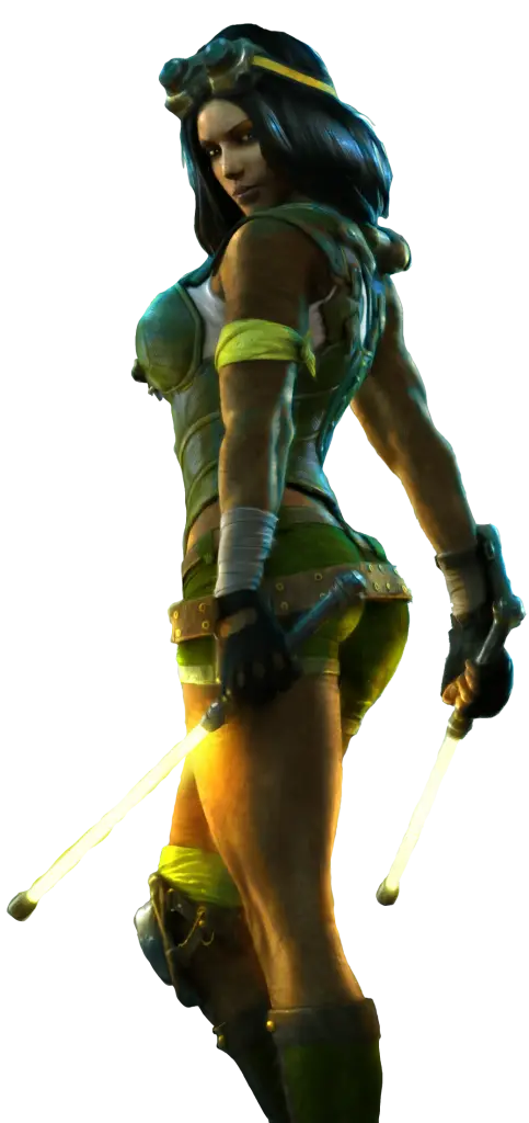 Female Warrior with Weapons
