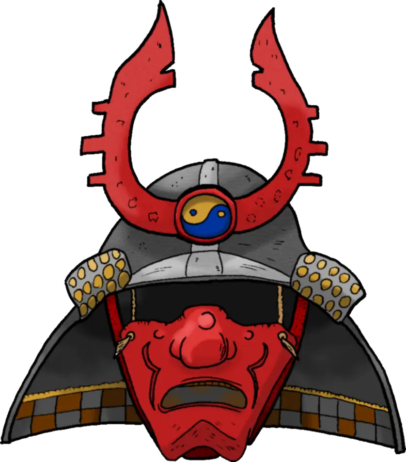 Traditional Samurai Helmet Illustration
