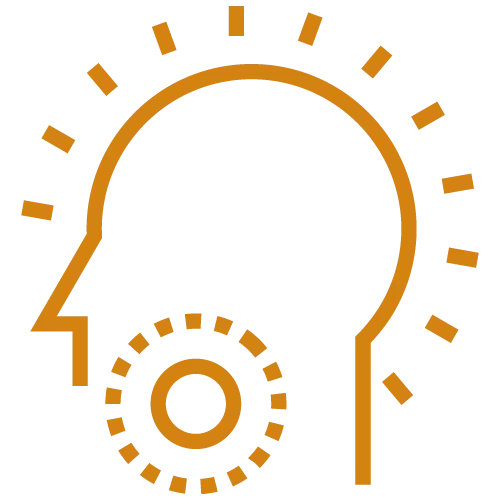 Head Outline with Creative Idea Symbol