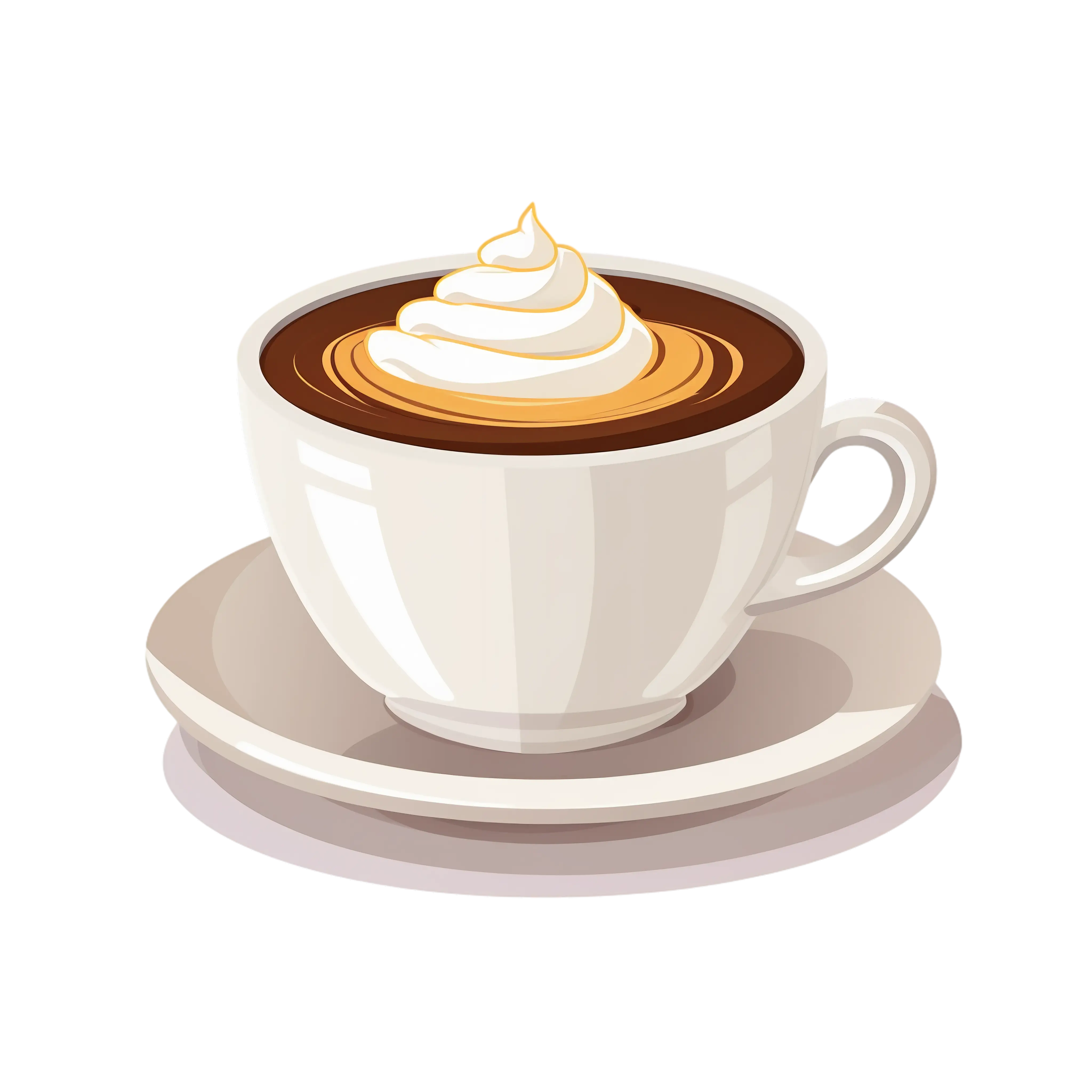 Coffee Cup with Whipped Cream Swirl