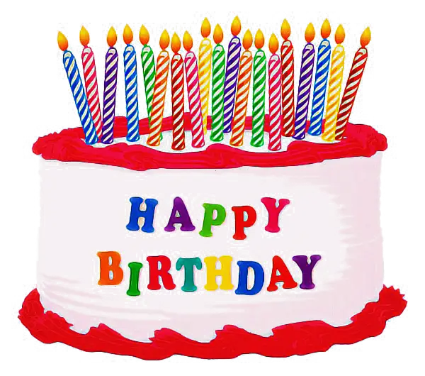 Birthday Cake with Colorful Candles