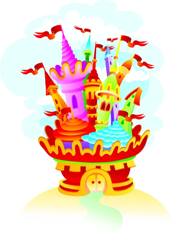 Colorful Fantasy Castle Illustration