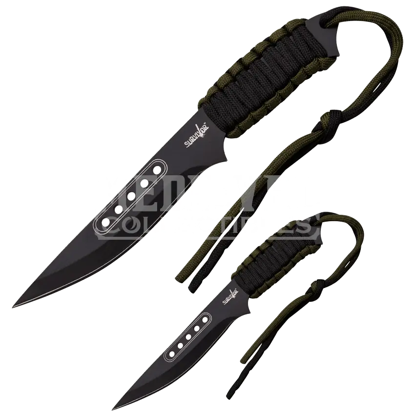 Set of Throwing Knives with Paracord Handles