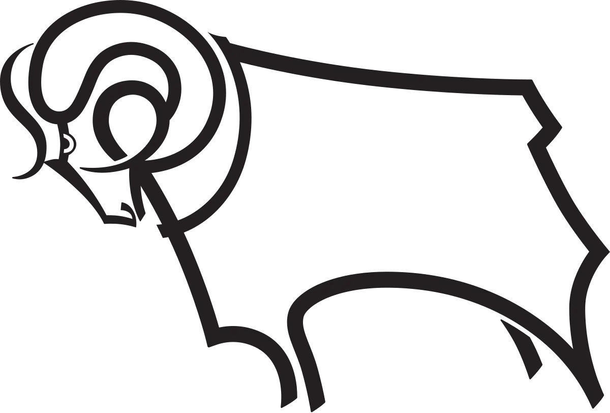 Stylized Ram Logo in Black Outline