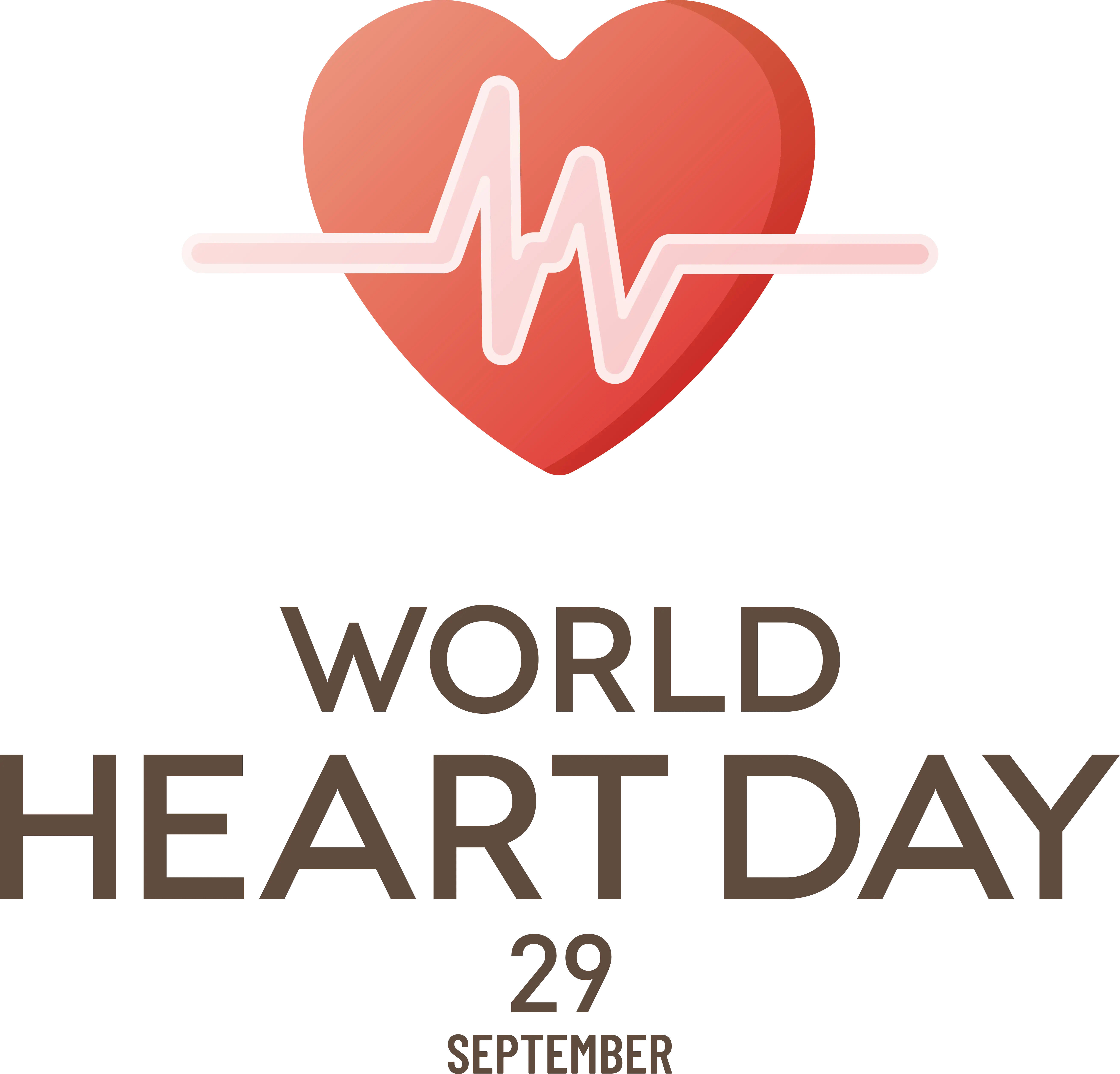 World Heart Day Logo with Red Heart