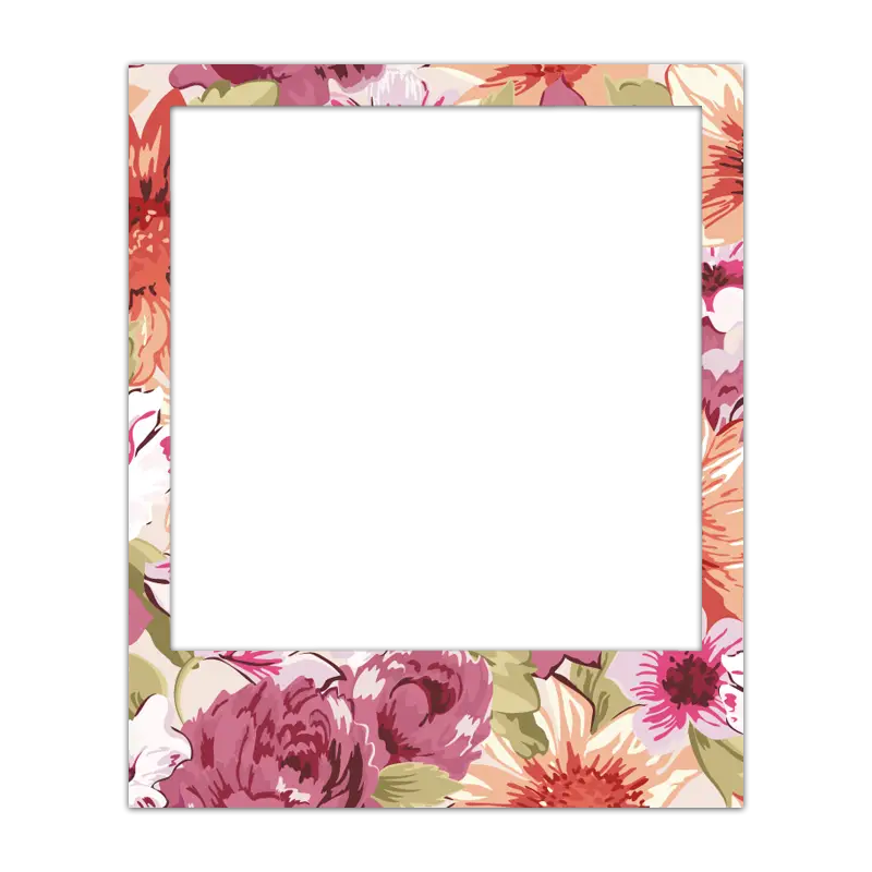 Floral Border Photo Frame with Colorful Flowers
