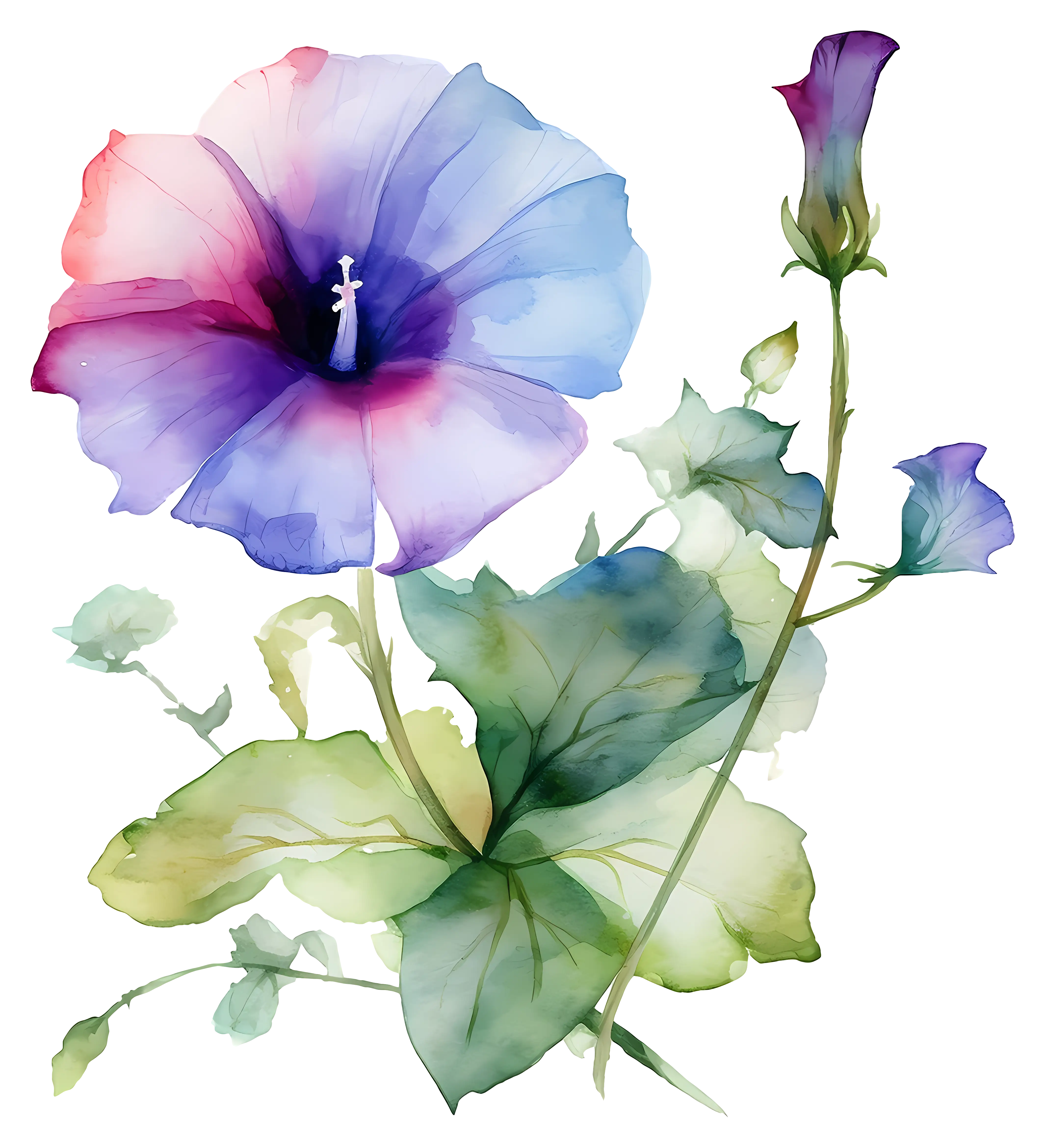Morning Glory Flower Illustration