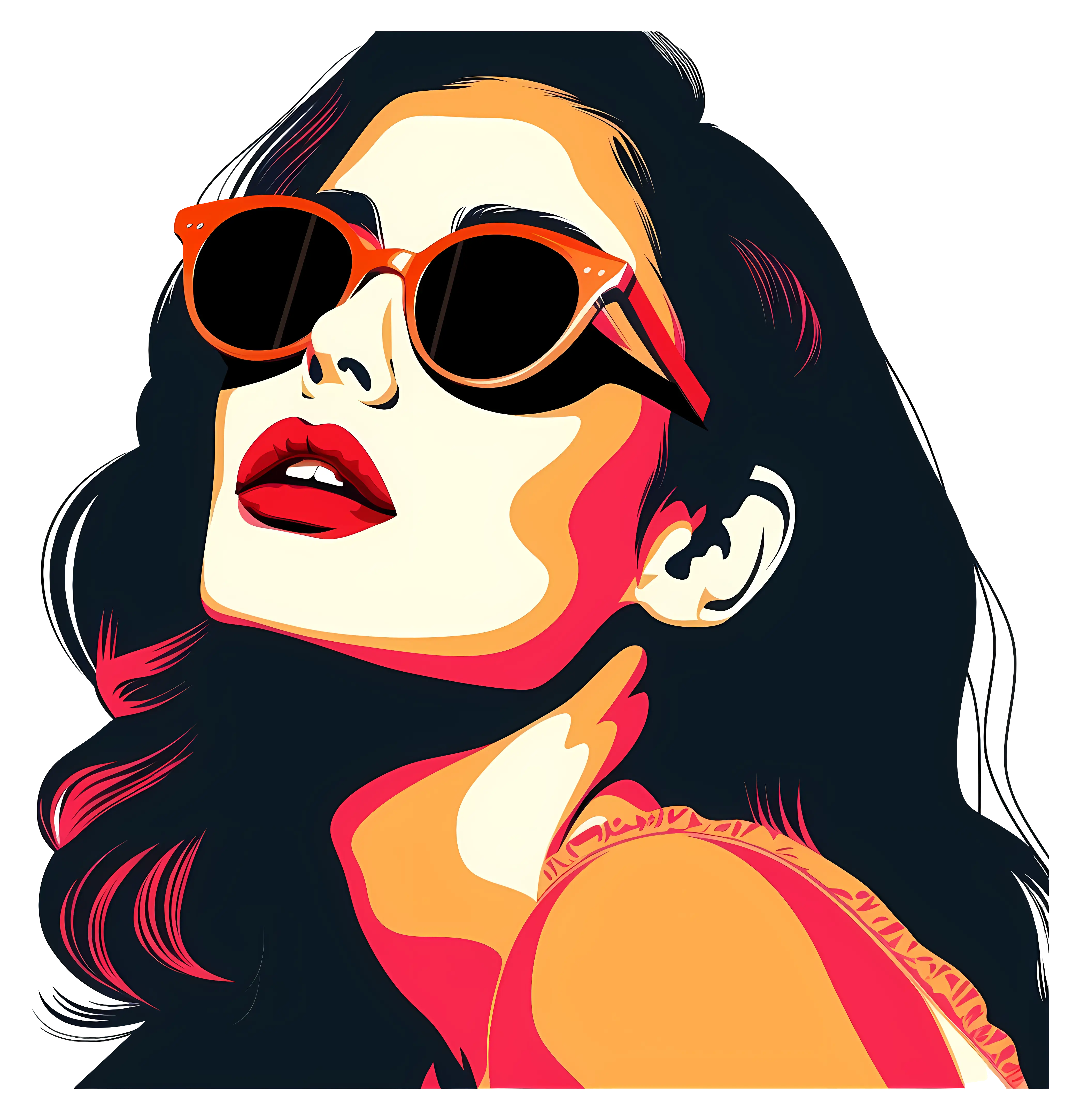 Stylish Woman Portrait in Pop Art Style