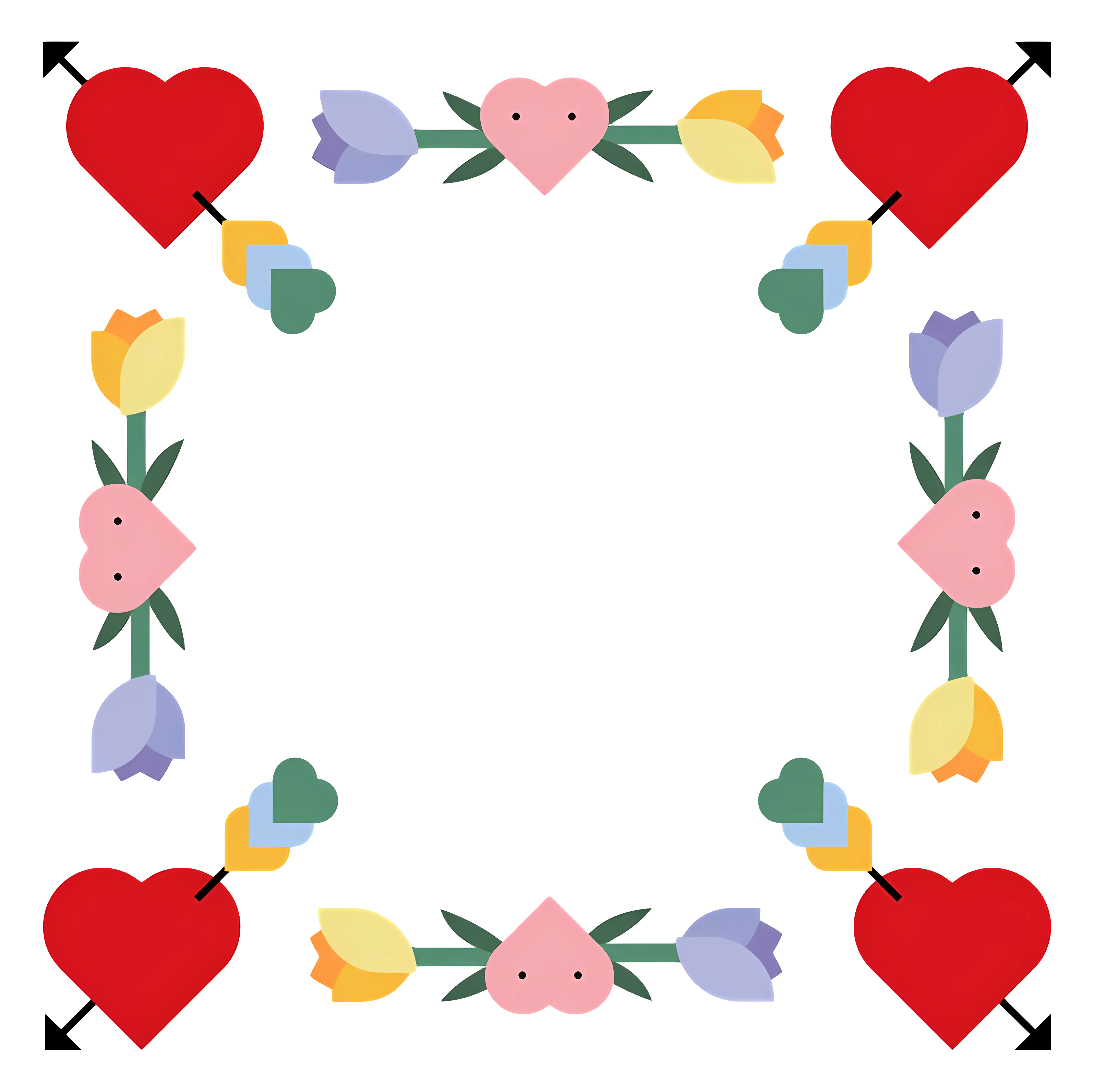 Heart and Flower Decorative Frame