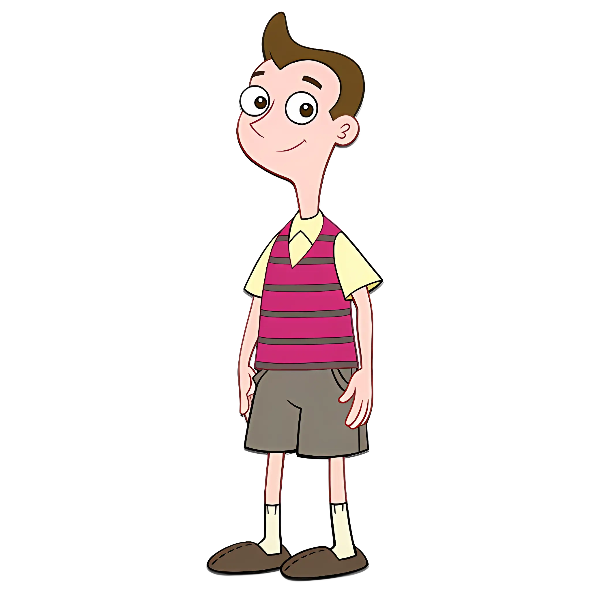 Cartoon Boy in Striped Vest