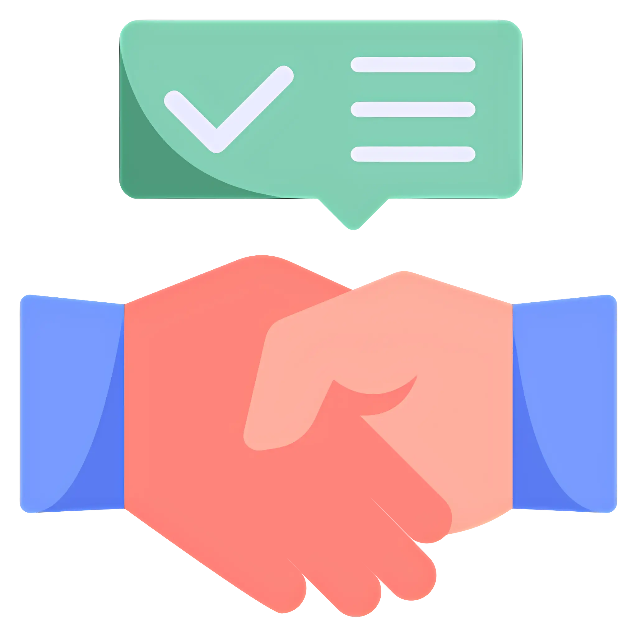 Handshake Icon with Confirmation Message