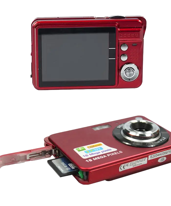 Sleek Red Digital Camera for Photography
