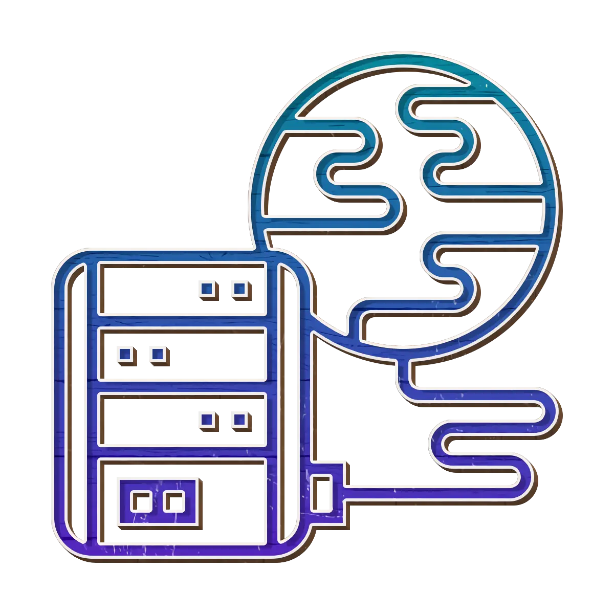 Server and Globe Connectivity Graphic