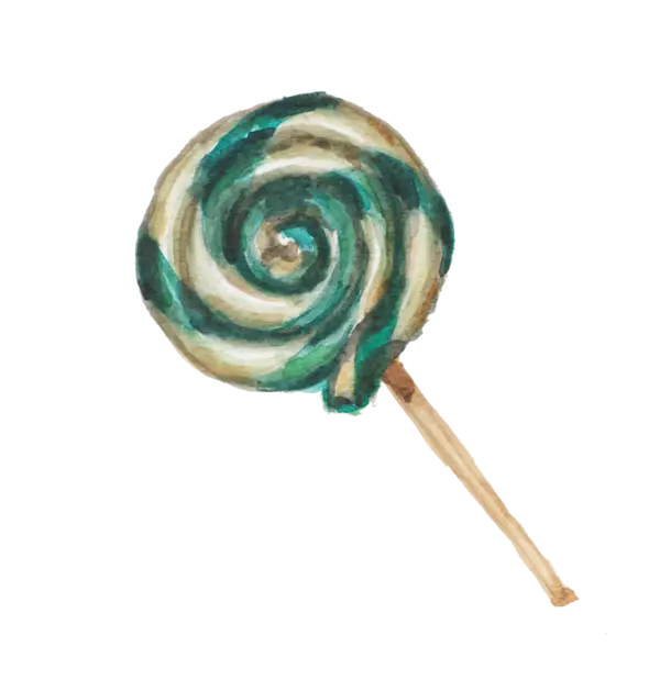 Swirly Green and White Lollipop