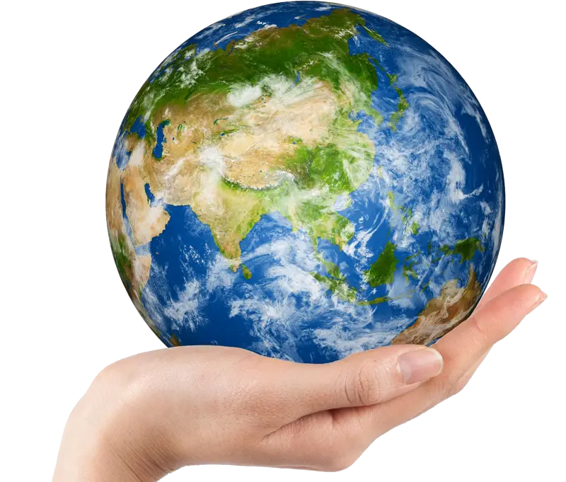 Earth Globe Held in a Hand for Conservation Inspiration