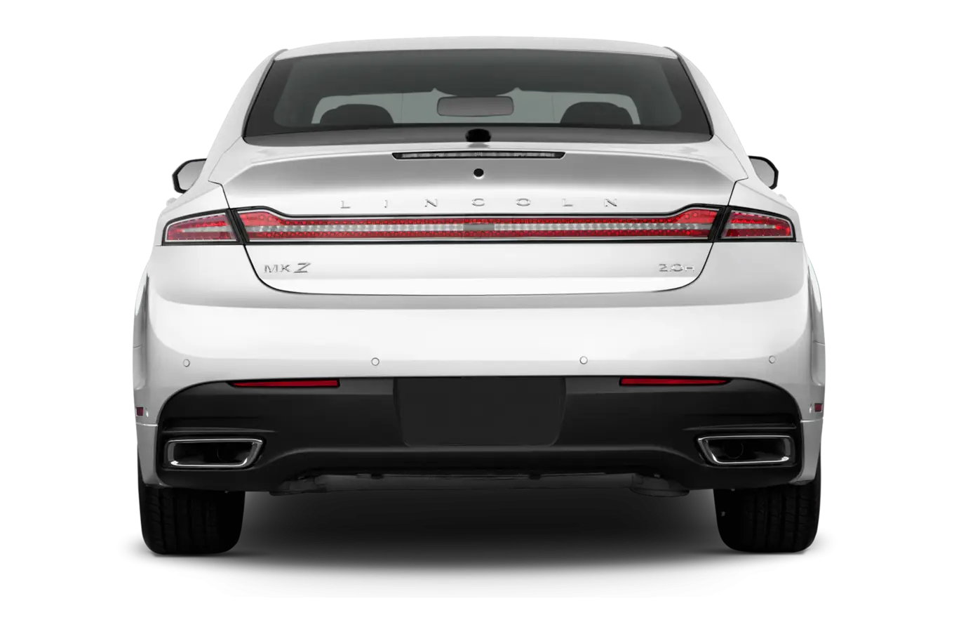 White Sedan Car Rear View Illustration