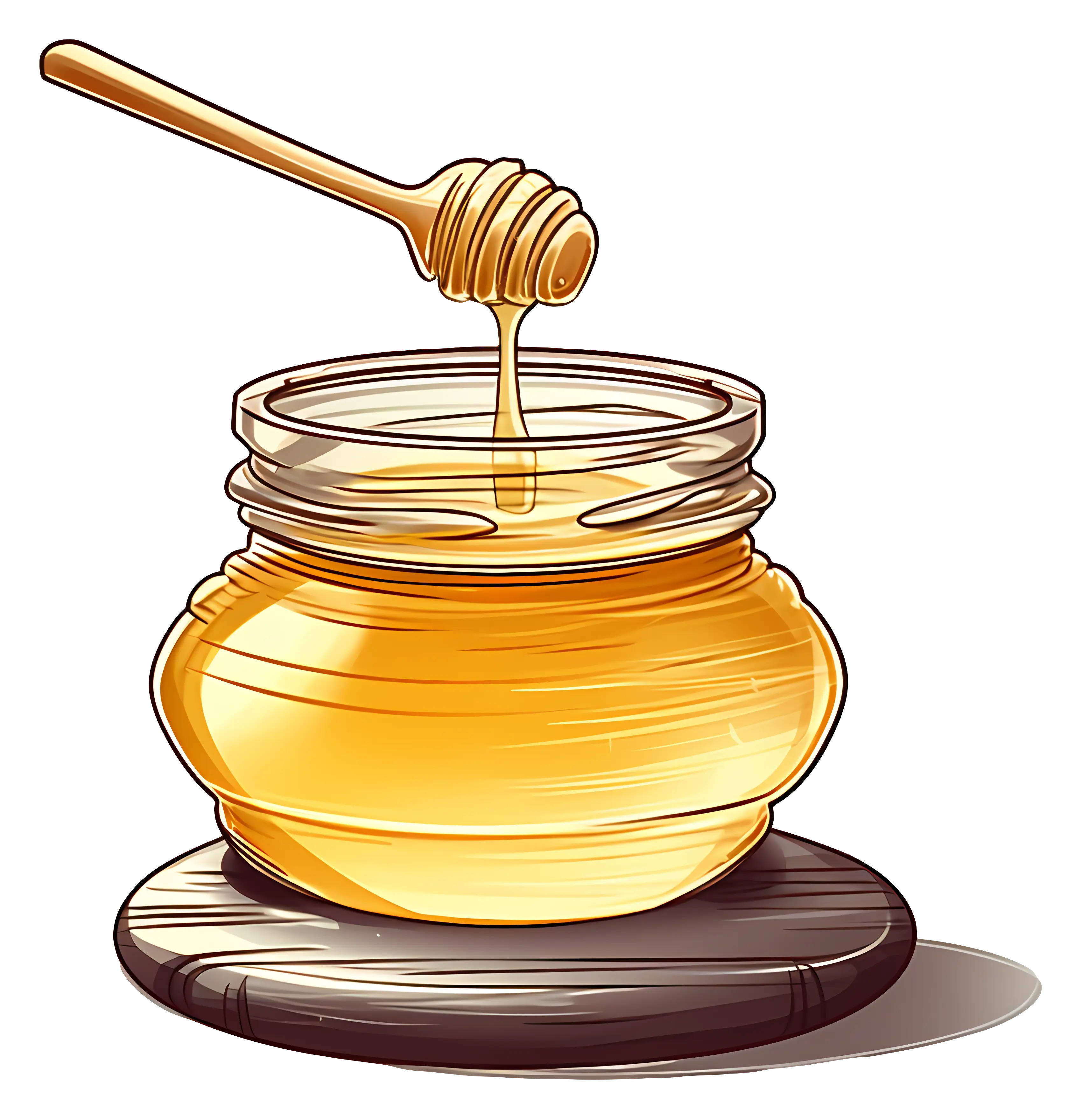 Honey Jar with Wooden Dipper