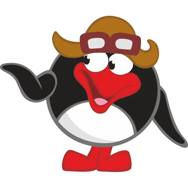 Cartoon Bird with Hat and Goggles